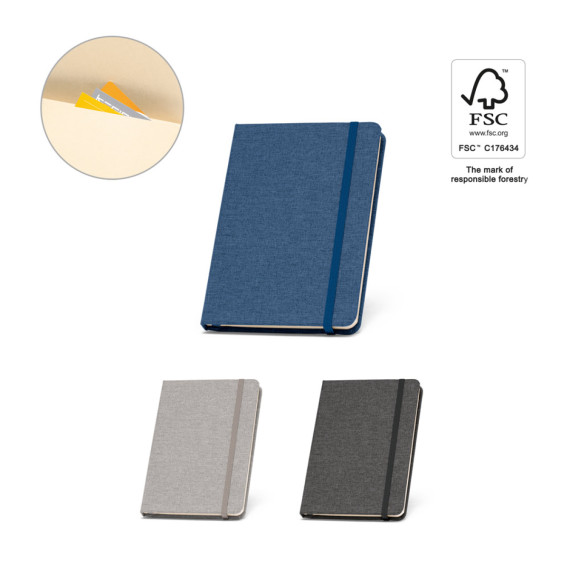 BOYD. Zápisník A5 z recyklovaný polyester (100% rPET) s linkovanými listy