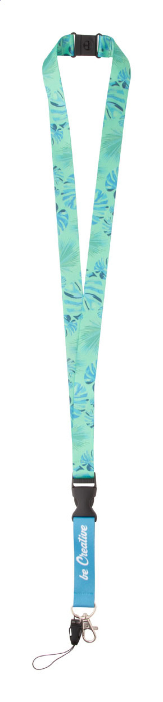 lanyard na zakázku se sublimačním potiskem a s bezpečnostní přezkou