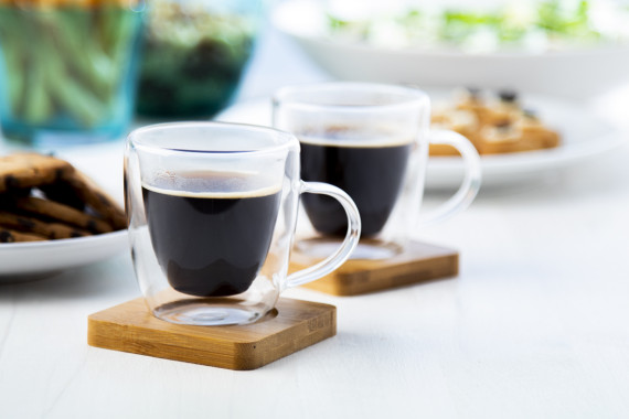 skleněná sada šálků na espresso