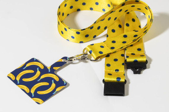 lanyard RPET s držákem na mobilní telefon