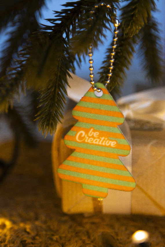 CreaFelt Key Xmas vlastní vánoční přívěsek na klíče, vánoční stromek