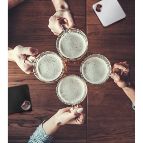 FUNFAYE. Podtácek s otvírákem lahví