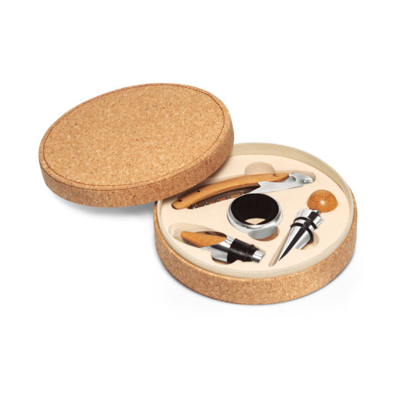 MORETO. Sada na víno se 4 díly z bambusu, nerezové oceli a ABS