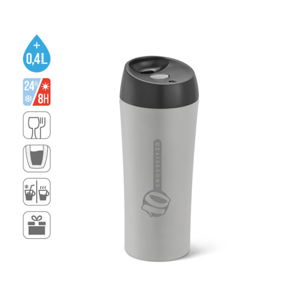 MONARDA. Cestovní hrnek z nerezové oceli a PP 470 ml
