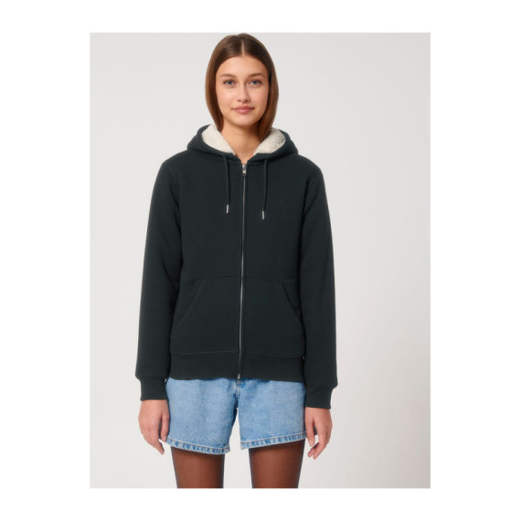 Hygger Sherpa unisex podšitá mikina na zip s kapuc