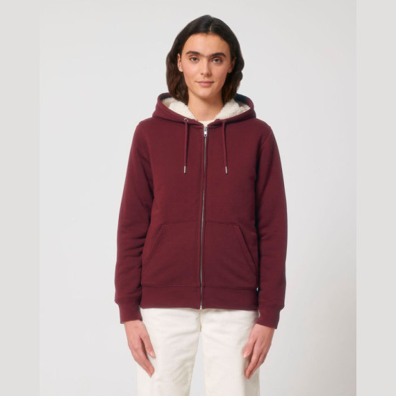 Hygger Sherpa unisex podšitá mikina na zip s kapuc