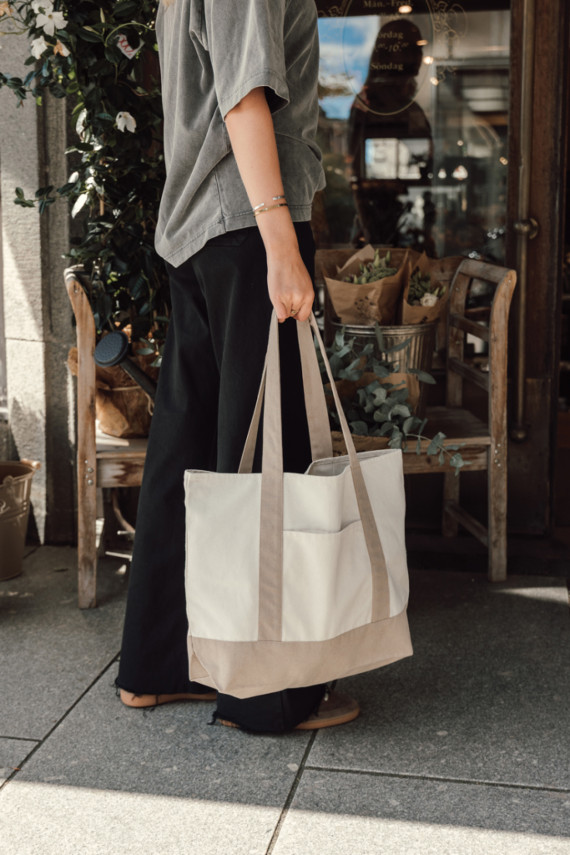 SHOP LOCAL AWARE™ taška Tote z recyklované bavlny 350 gsm.