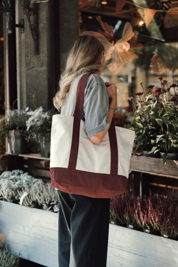 SHOP LOCAL AWARE™ taška Tote z recyklované bavlny 350 gsm.