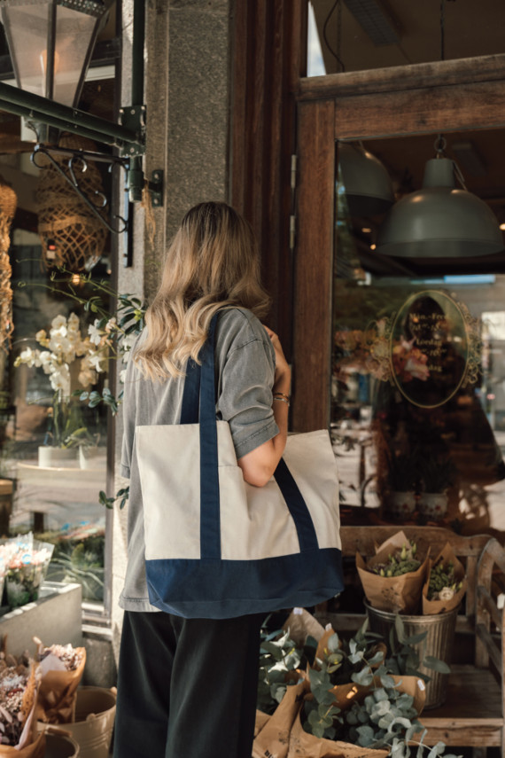 SHOP LOCAL AWARE™ taška Tote z recyklované bavlny 350 gsm.