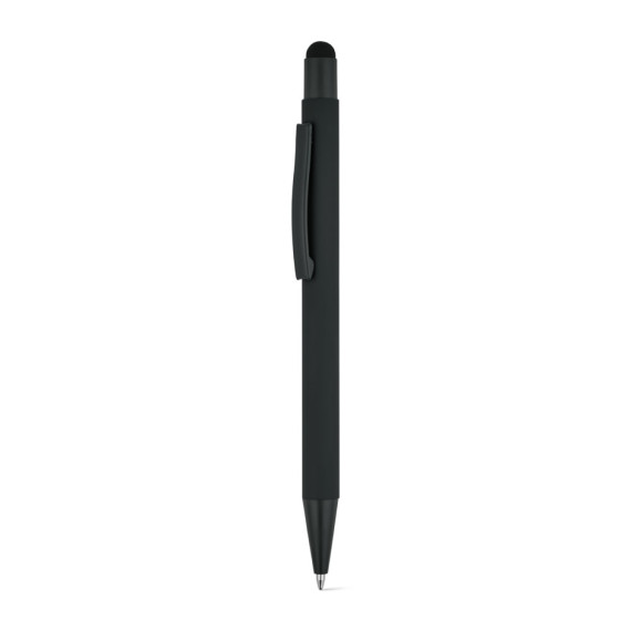 CLINT TOUCH. Kuličkové pero s moderním designem vyrobené z recyklovaného hliníku (100% rAL) s pogumovanou úpravou