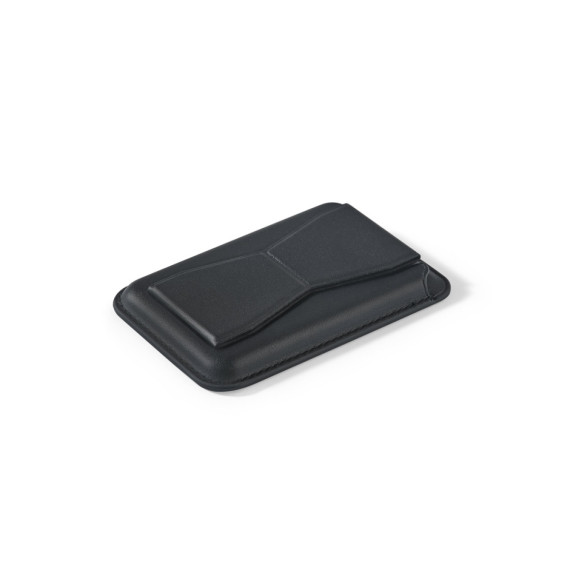 CONNOR. Magnetický držák na karty z PU, který se snadno připevní na zadní stranu mobilního telefonu a je vybaven funkcí blokování RFID