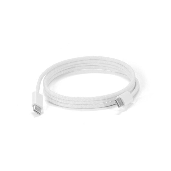 JEMISON. Kabel USB-C na USB-C s opleteným kabelem (60 W), vyrobený z ABS, nerezové oceli, hliníku a polyesteru