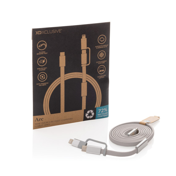 Rychlonabíjecí kabel Arc 2 v 1 z RCS 60W 120 cm