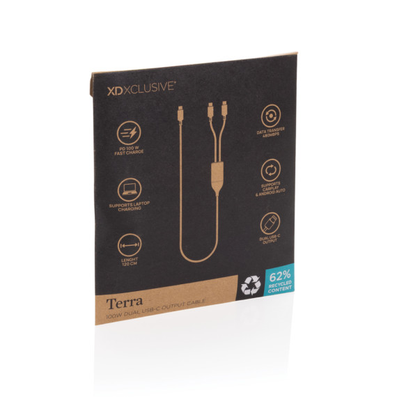 Nabíjecí kabel Terra 100W Dual USB-C z RCS