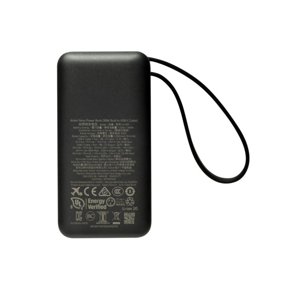 Powerbanka Anker Nano 30 W, s integrovaným kabelem USB-C