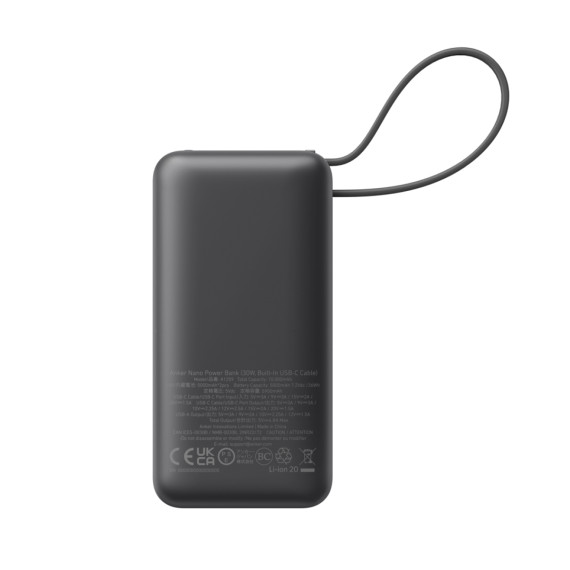 Powerbanka Anker Nano 30 W, s integrovaným kabelem USB-C
