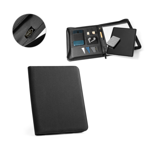 EMERGE FOLDER II. Složka A4 z materiálu recyklovaného polyesteru (100% rPET) 300D se zipem