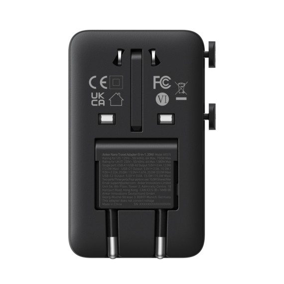 Cestovní adaptér Anker Nano (5 v 1, 20 W)