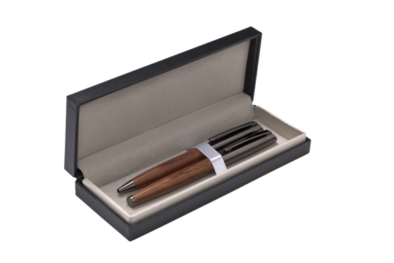 GENERO WOOD SET Dárkový set s propiskou a rollerem