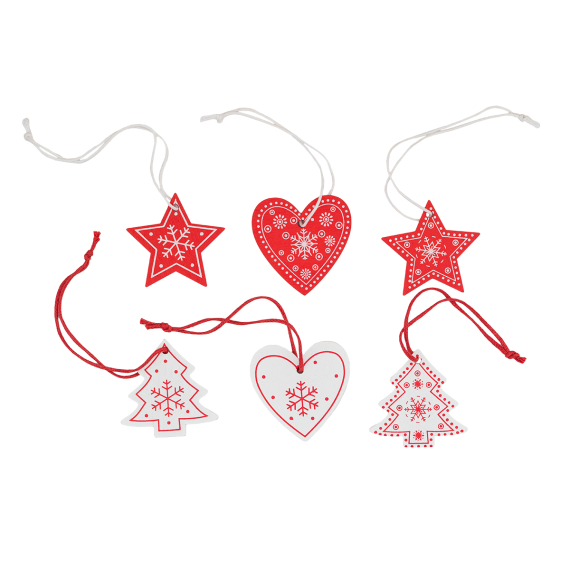 XMAS DECOR sada dřevěných vánočních ozdob v sáčku