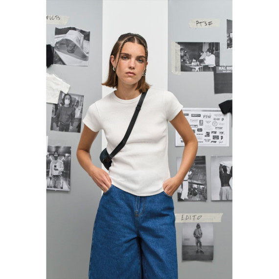 SARA, SARA WOMEN'S RIBBED T-SHIRT