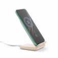ENGLERT. Držák mobilního telefonu z pšeničnéh slámy a ABS s bezdrátovou nabíječkou