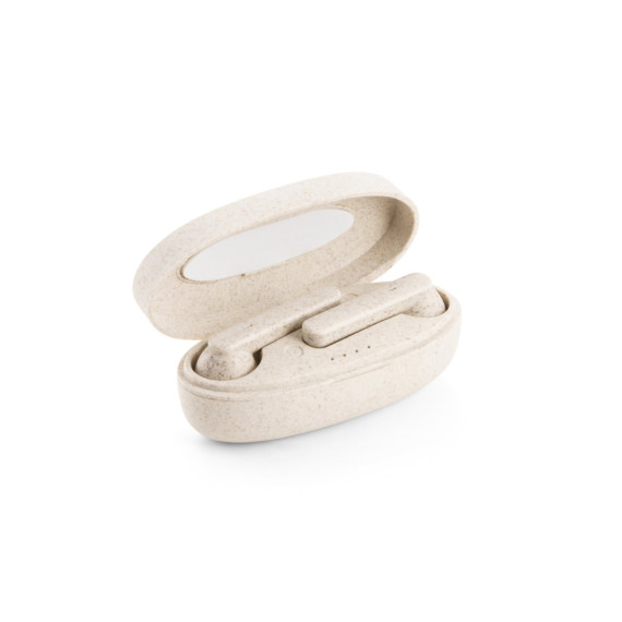 FOURIER. Bezdrátová sluchátka s 3hodinovou výdrží baterie z vláken pšeničné slámy a PP