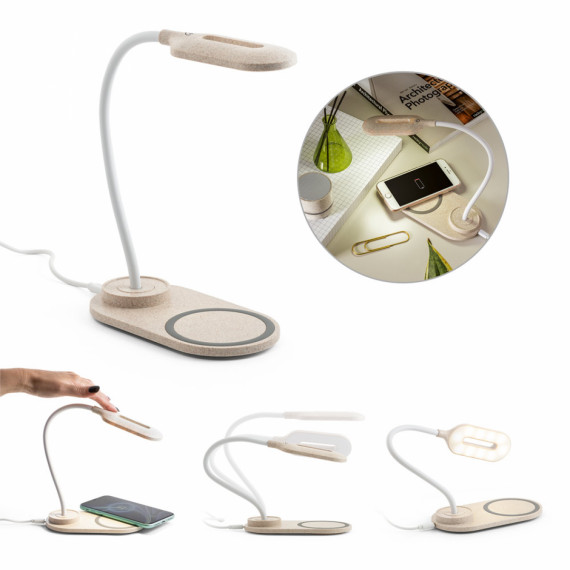 OZZEL. Stolní lampa s bezdrátovou nabíječkou (Rychlá, 10 W)
