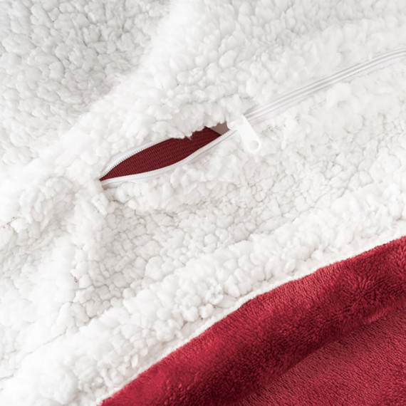 HEIDEN. Oboustranná fleecová deka se saténovou stuhou a personalizovatelnou kartou