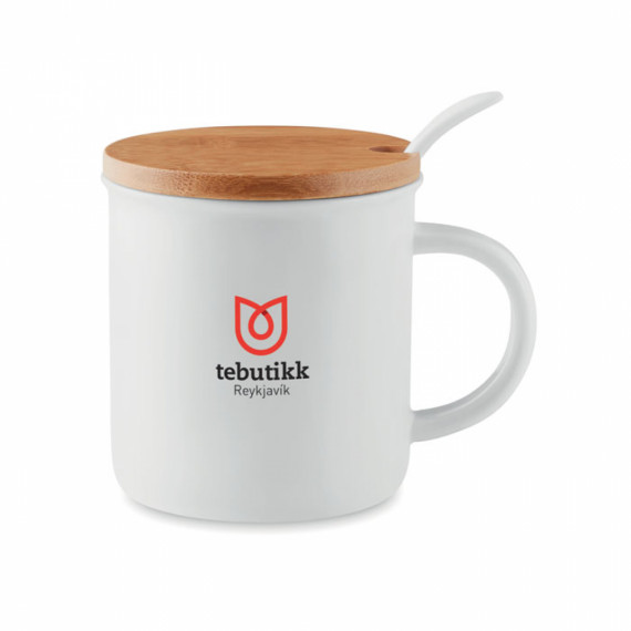 KENYA, Porcelánový hrnek se lžičkou