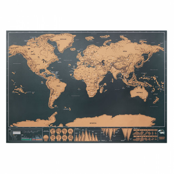 BEEN THERE, Stírací mapa světa 42x30cm