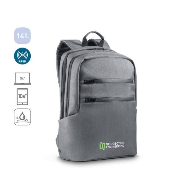 BROOKLYN. Voděodolný dvoubarevný nylonový batoh na 15'' notebook