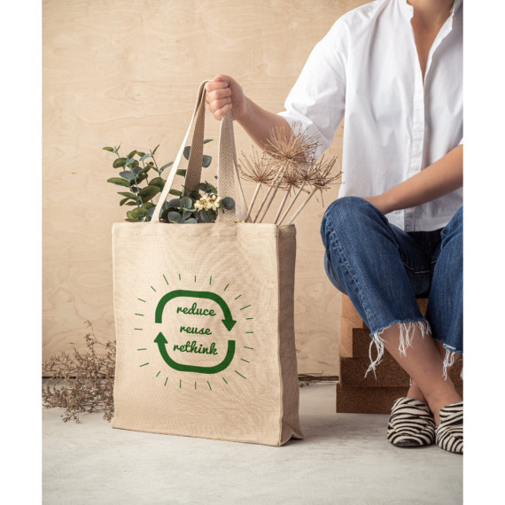 PADOVA. Taška Juco (275 g/m²) s vnitřní kapsou ze 100% bavlny (120 g/m²)