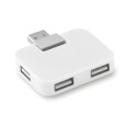 SQUARE, Čtyřportový USB hub - Bílá