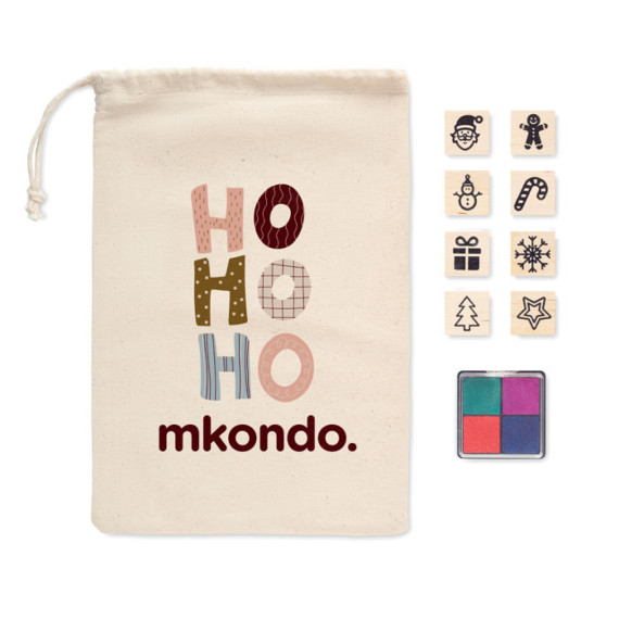 STAMPIE, 8 dřevěných vánočních razítek