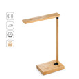 MOREY. Skládací stolní lampa s 15W superrychlou bezdrátovou nabíječkou z bambusu
