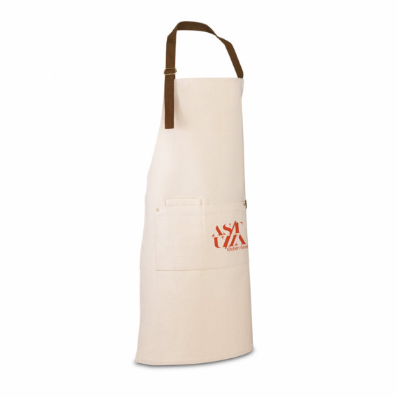 HOLM. Zástěra ze 100% bavlněného plátna (320 g/m²) s kovovými detaily