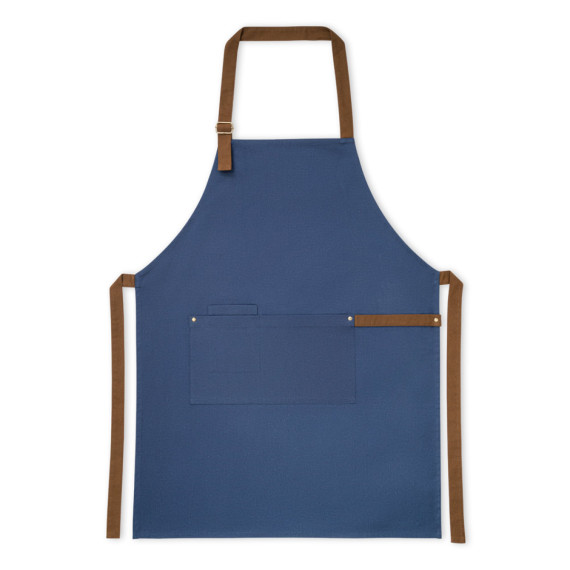 VESPER. Zástěra ze 100% bavlněného plátna (300 g/m²) s kovovými detaily