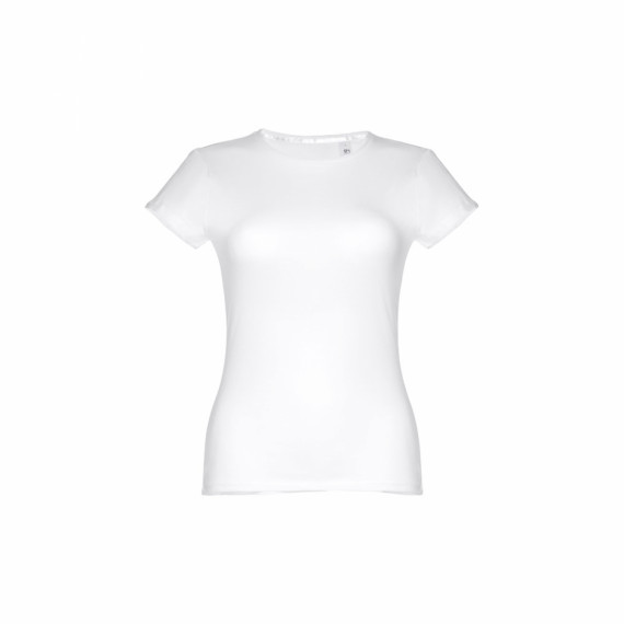 THC SOFIA WH. Dámské bavlněné tričko s páskem. Bílá barva