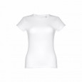 THC SOFIA WH. Dámské bavlněné tričko s páskem. Bílá barva