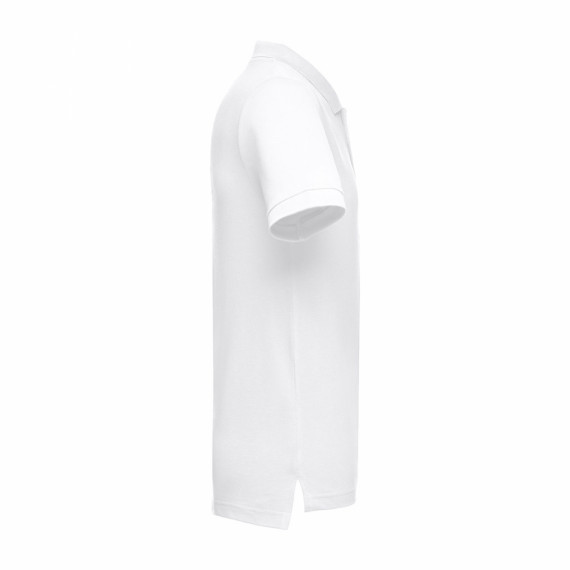 THC ADAM WH. Pánské bavlněné polo tričko s krátkým rukávem. Bílá barva