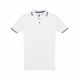 THC ROME WH. Pánské dvoubarevné bavlněné polo triko. Bílá barva