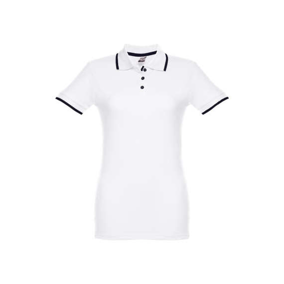 THC ROME WOMEN WH. Dámské dvoubarevné bavlněné polo triko
