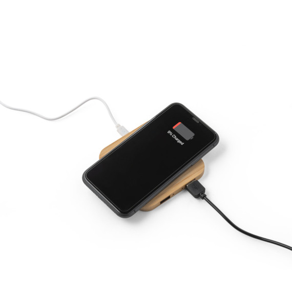 DALTON. Superrychlá 15W bambusová bezdrátová nabíječka