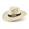 EDWARD POLI. Přírodní slaměný klobouk s polyesterovým páskem