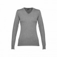 THC MILAN WOMEN. Dámský svetr s výstřihem do V z bavlny a polyamidu