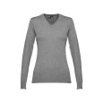 THC MILAN WOMEN. Dámský svetr s výstřihem do V z bavlny a polyamidu