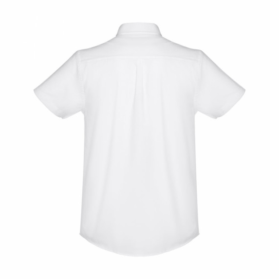 THC LONDON WH. Pánská oxfordská košile s krátkým rukávem. Bílá barva