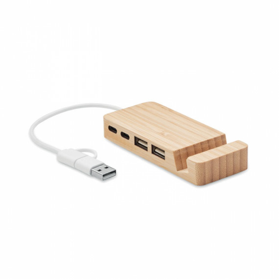 HUBSTAND, Bambusový USB rozbočovač