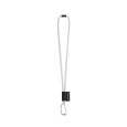 SET Lanyard TUBE Long (Ø 7 mm) s karabinou ve tvaru D 55 mm a bezpečnostní sponou Ø 7 mm - 301 - Bílá